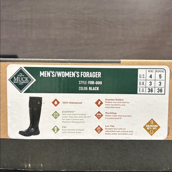 Unisex Muck Forager Boots (Black) - Men\'s Size 4/Women\'s Size 5 main image 2